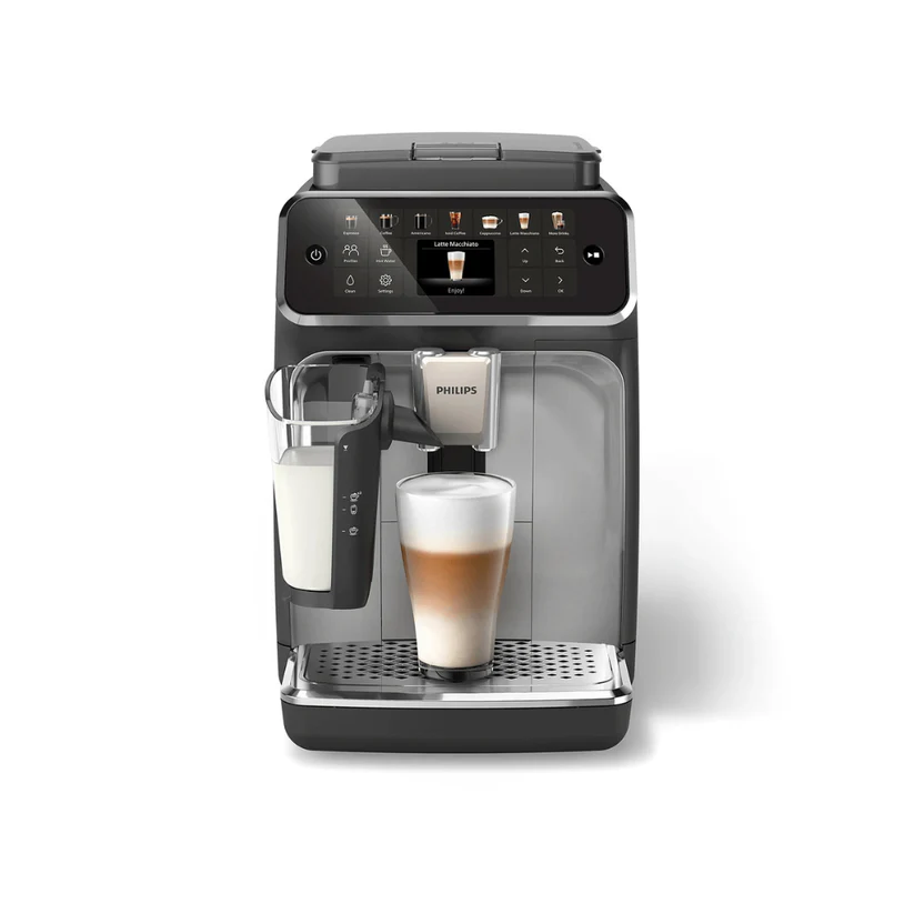 Philips Série 4400 vue de face préparant un latte macchiato